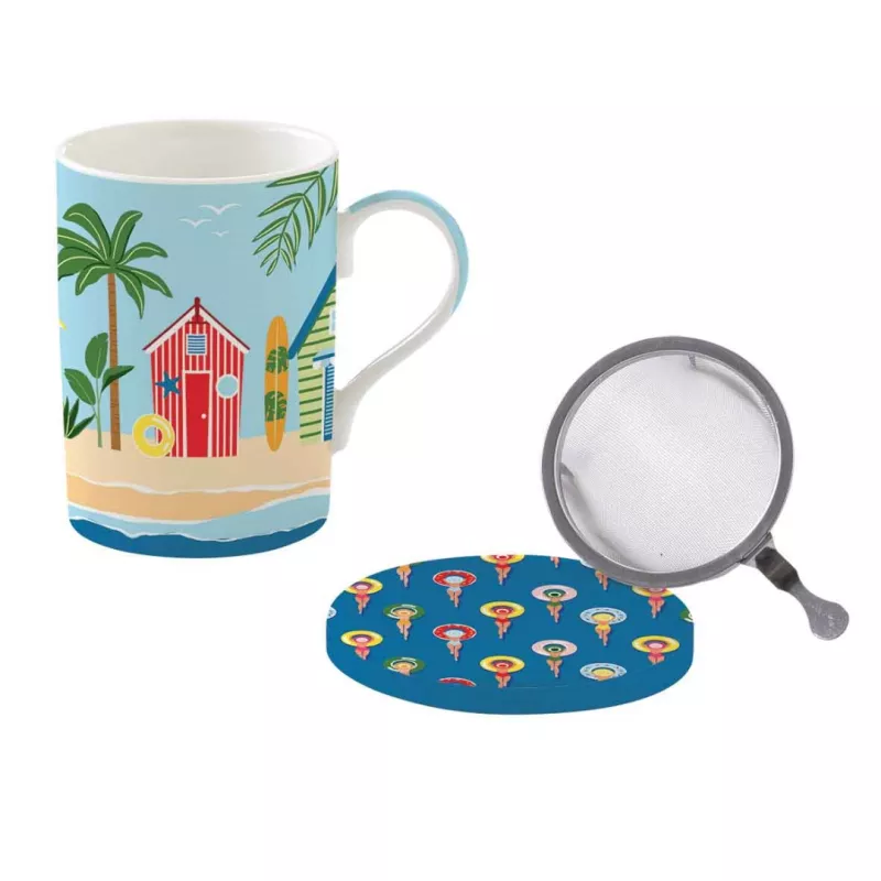 EASY LIFE A LA PLAGE Coffret Tisanière 35 Cl En Porcelaine 1 EASY LIFE A LA PLAGE Coffret Tisanière 35 Cl En Porcelaine