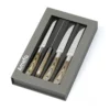 ACHILLE Coffret Amefa 4 Couteaux Steak Manche Bois De Pakka