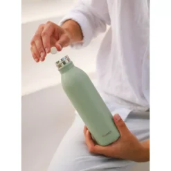 ACTIVE Bouteille Isotherme Double Paroi En Inox Avec Poignée Qwetch 1 L Vert Tilleul