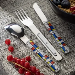 AKINOD 12H34 Set De 3 Couverts Inox Nomades ABSTRACTION -Peugeot Boutique akinod 12h34 set de 3 couverts inox nomades abstraction 7