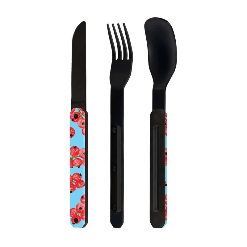 AKINOD 12H34 Set De 3 Couverts Inox Nomades GROSEILLE Finition Black 8 AKINOD 12H34 Set De 3 Couverts Inox Nomades GROSEILLE Finition Black – Image 8