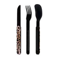 AKINOD 12H34 Set De 3 Couverts Inox Nomades LEOPARD Finition Black -Peugeot Boutique akinod 12h34 set de 3 couverts inox nomades leopard finition black p 7