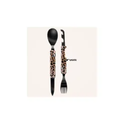 AKINOD 13H25 Set De Couverts Pliants Multifonctions Inox Nomades LEOPARD Finition Black -Peugeot Boutique akinod 13h25 set de couverts pliants multifonctions inox nomades leopard finition black nvs 5