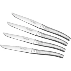 ALPHONSE Coffret En Bois Palette De 4 Couteaux à Steak Acier Manche écorce LOU LAGUIOLE