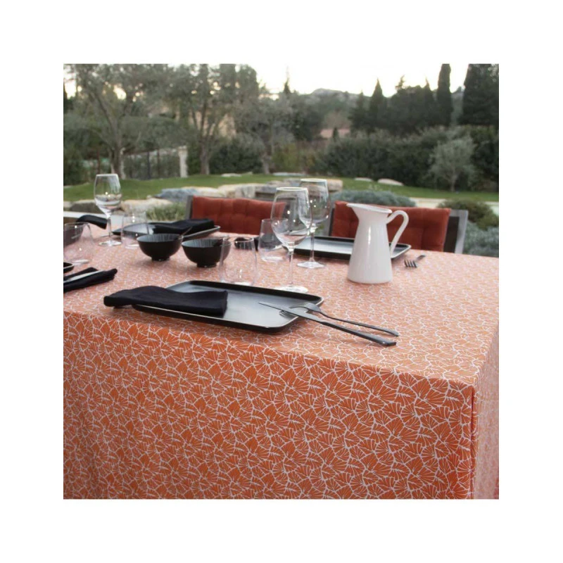 ANTIBES Nappe 100% Coton Enduit 200X150 Burnt Orange SUD ETOFFE 1 ANTIBES Nappe 100% Coton Enduit 200X150 Burnt Orange SUD ETOFFE