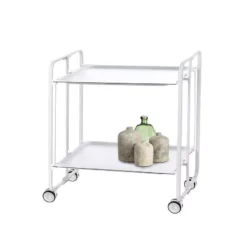 BAUHAUS Table Roulante Pliante DHO Blanc Mat