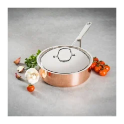 B´Chef Sauteuse Cuivre Couvercle Inox Baumalu D24