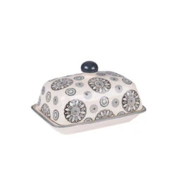 Beurrier Avec Couvercle Cloche Grès NELSON Rosace Gris TABLE PASSION -Peugeot Boutique beurrier avec couvercle cloche gres nelson rosace gris table passion 2