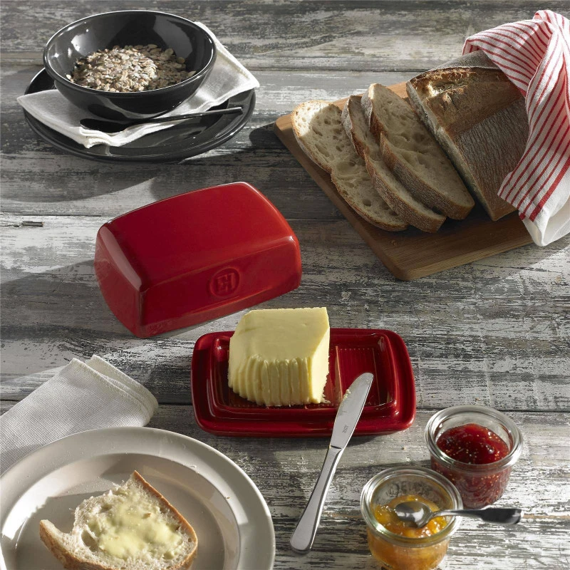 Beurrier Avec Couvercle En Céramique EMILE HENRY Blanc BLEU Feu Doux SC 2 Beurrier Avec Couvercle En Céramique EMILE HENRY Blanc BLEU Feu Doux SC – Image 2