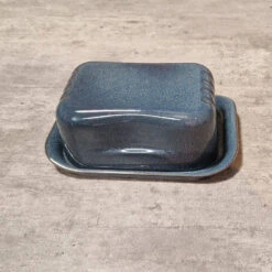 Beurrier En Céramique 500 Gr (base + Couvercle) BRETAGNE CERAMIQUE Bleu Réactif