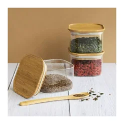 Boite De Conservation Carrée En Verre Pebbly Lot De 3 X 0.5 L -Peugeot Boutique boite de conservation carree en verre pebbly lot de 3 x 05 l 2