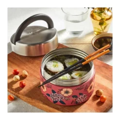 Boîte Repas Isotherme Double Paroi En Inox Qwetch 850 Ml Anémone Terracota