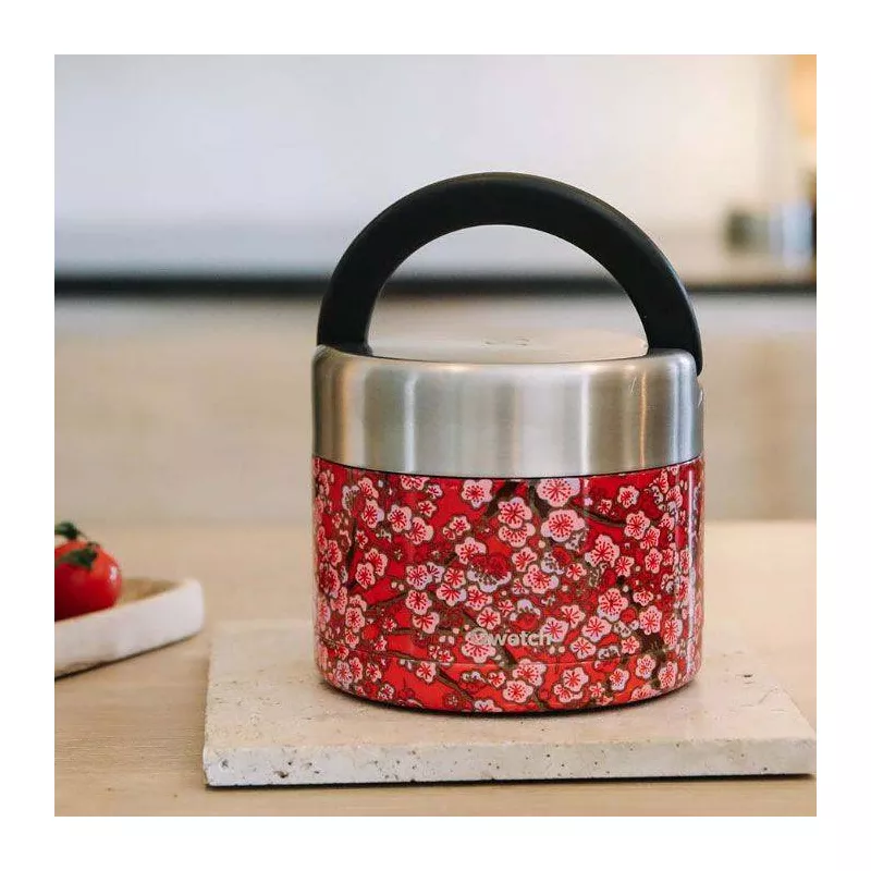 Boîte Repas Isotherme Double Paroi En Inox Qwetch 850 Ml Fleurs Rouge 4 Boîte Repas Isotherme Double Paroi En Inox Qwetch 850 Ml Fleurs Rouge – Image 4