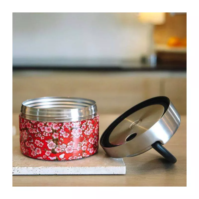 Boîte Repas Isotherme Double Paroi En Inox Qwetch 850 Ml Fleurs Rouge 6 Boîte Repas Isotherme Double Paroi En Inox Qwetch 850 Ml Fleurs Rouge – Image 6