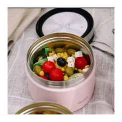 Boîte Repas Isotherme Double Paroi En Inox Qwetch 850 Ml Rose Pastel -Peugeot Boutique boite repas isotherme double paroi en inox qwetch 850 ml rose pastel 2