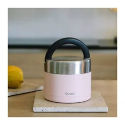 Boîte Repas Isotherme Double Paroi En Inox Qwetch 850 Ml Rose Pastel -Peugeot Boutique boite repas isotherme double paroi en inox qwetch 850 ml rose pastel 3