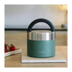 Boîte Repas Isotherme Double Paroi En Inox Qwetch 850 Ml Vert Granite Kaki