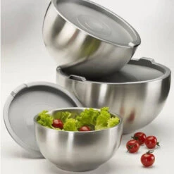 Bol Saladier Double Paroi En Acier Inoxydable + Couvercle GSW D18 -Peugeot Boutique bol saladier double paroi en acier inoxydable couvercle gsw d18 5