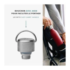 ACTIVE Bouteille Isotherme Double Paroi En Inox Avec Poignée Qwetch 600 Ml Bleu Marine -Peugeot Boutique bouteille isotherme double paroi en inox avec poignee qwetch 600 ml bleu marine 3