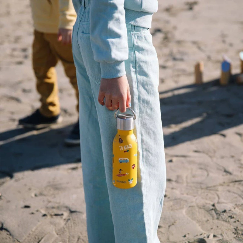 KIDS Bouteille Isotherme Double Paroi En Inox Enfant Qwetch 350 Ml Honolulu Jaune Curry 3 KIDS Bouteille Isotherme Double Paroi En Inox Enfant Qwetch 350 Ml Honolulu Jaune Curry – Image 3