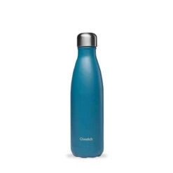 Bouteille Isotherme Double Paroi En Inox Qwetch 500 Ml Bleu Canard Mat