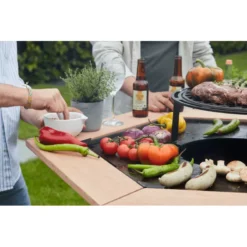 Brasero Barbecue Plancha En Acier Corten Barbecook NESTOR + Comptoir