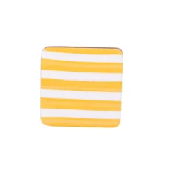 BUENOSAIRES Set De 4 Dessous De Verre En Bois De Manguier Et Résine TABLE PASSION Jaune