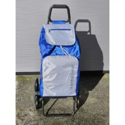 BUGGY Poussette De Marché Chariot De Courses 6 Roues SIDEBAG Bleu Gris