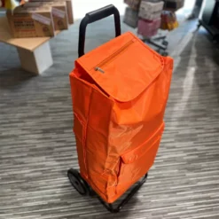 CARLUX Multipoche Orange Poussette De Marché Chariot De Courses 2 Roues SIDEBAG