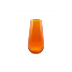 Centre De Table Bougeoir Photophore Vase En Verre Orange Point Virgule D17.5 Cm