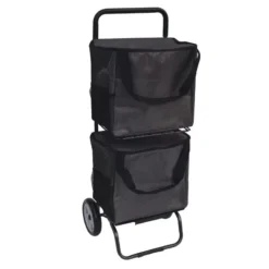 Chariot Double MODULO Poussette De Marché De Courses 2 Roues SIDEBAG Gris Anthracite