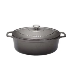 CHASSEUR Cocotte Ovale Fonte émaillée Gris Caviar D33