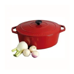 CHASSEUR Cocotte Ovale Fonte émaillée ROUGE D29