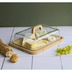 Cloche Fromage Gâteau Rectangulaire Verre Plateau Bambou Pebbly -Peugeot Boutique cloche fromage gateau rectangulaire verre plateau bambou pebbly 3