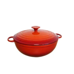 Cocotte Basse Ronde Fonte émaillée ROUGE D26 Cm -Peugeot Boutique cocotte basse ronde fonte emaillee rouge d26 cm 1