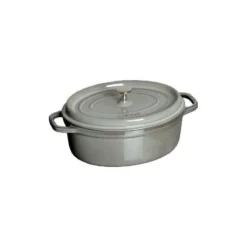 Cocotte En Fonte Emaillée Ovale Staub GRIS GRAPHITE D37 8L