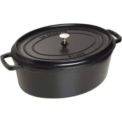 Cocotte En Fonte Emaillée Ovale Staub NOIR D33 6,70L -Peugeot Boutique cocotte en fonte emaillee ovale staub noir d33 670l 17