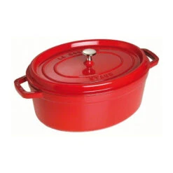 Cocotte En Fonte Emaillée Ovale Staub ROUGE CERISE D37 8 L