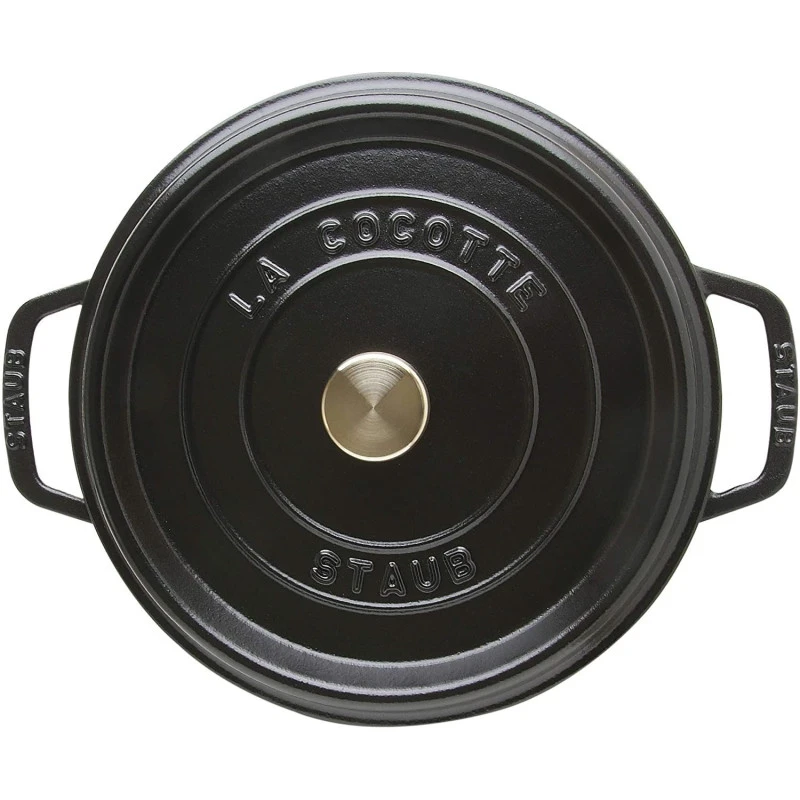 Cocotte En Fonte Emaillée Ronde Staub NOIR D28 6.70L 13 Cocotte En Fonte Emaillée Ronde Staub NOIR D28 6.70L – Image 13