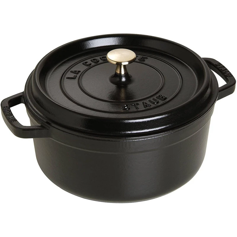 Cocotte En Fonte Emaillée Ronde Staub NOIR D28 6.70L 6 Cocotte En Fonte Emaillée Ronde Staub NOIR D28 6.70L – Image 6
