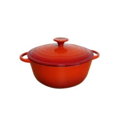 Cocotte Ronde Fonte émaillée ROUGE Diamètre 24 Cm
