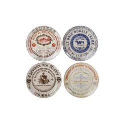 Kitchen Craft Coffret De 4 Assiettes à Dessert Décorées étiquettes De Fromage Gourmet Cheese -Peugeot Boutique coffret de 4 assiettes a dessert decorees etiquettes de fromage gourmet cheese 7