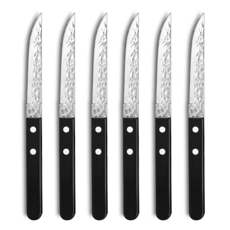 AMEFA Coffret De 6 Couteaux Steak Pizza 2.0 Noir Lame Martelée Et Micro-dentée 2 AMEFA Coffret De 6 Couteaux Steak Pizza 2.0 Noir Lame Martelée Et Micro-dentée – Image 2