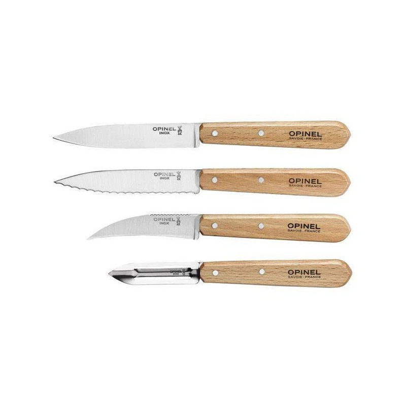Coffret Les Essentiels Bois Hêtre - Office, Universel, économe, Bec Oiseau - OPINEL 2 Coffret Les Essentiels Bois Hêtre - Office, Universel, économe, Bec Oiseau - OPINEL – Image 2