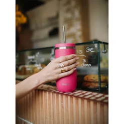 COLD CUP Isotherme Double Paroi En Inox Qwetch 470 Ml Rose Magenta -Peugeot Boutique cold cup isotherme double paroi en inox qwetch 470 ml rose magenta p 5