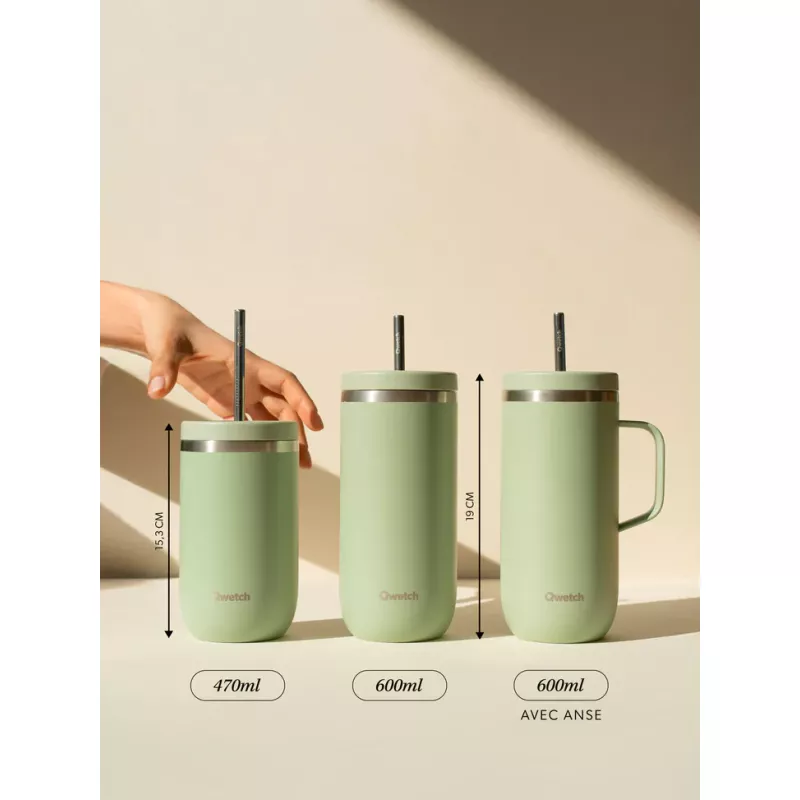 COLD CUP Isotherme Double Paroi En Inox Qwetch 600 Ml Vert Tilleul 6 COLD CUP Isotherme Double Paroi En Inox Qwetch 600 Ml Vert Tilleul – Image 6