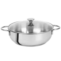 COOKWAY Master Sauteuse Inox 2 Anses Couvercle Verre Cerclé Inox D26 By CRISTEL SC