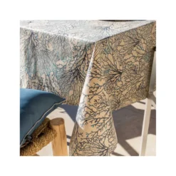 CORAUX Nappe 70% Coton 30% Polyester Enduite 150X150 Lagon SUD ETOFFE