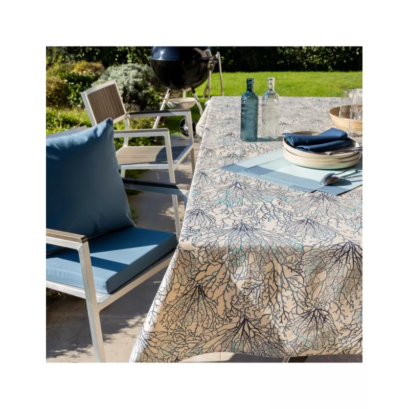CORAUX Nappe 70% Coton 30% Polyester Enduite 150X150 Lagon SUD ETOFFE 6 CORAUX Nappe 70% Coton 30% Polyester Enduite 150X150 Lagon SUD ETOFFE – Image 6