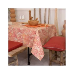 CORAUX Nappe 70% Coton 30% Polyester Enduite 250X150 Orange SUD ETOFFE
